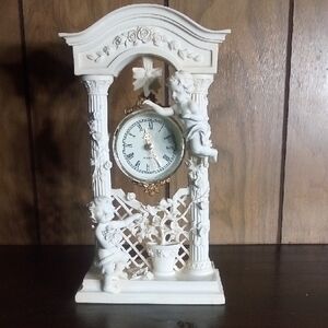 Elegant White Angelic Wall Clock